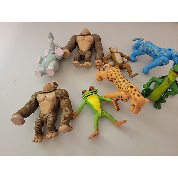 Rainforest Cafe Gorilla Ape Monkey Tiger elephant frog etc... figures toy lot - Picture 1 of 7